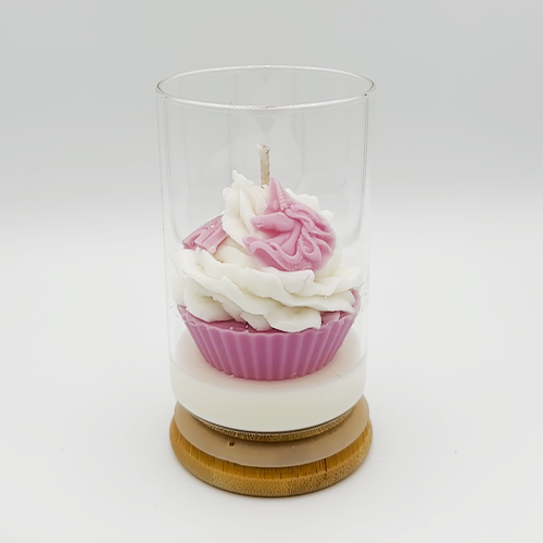 Bougie cupcake licorne